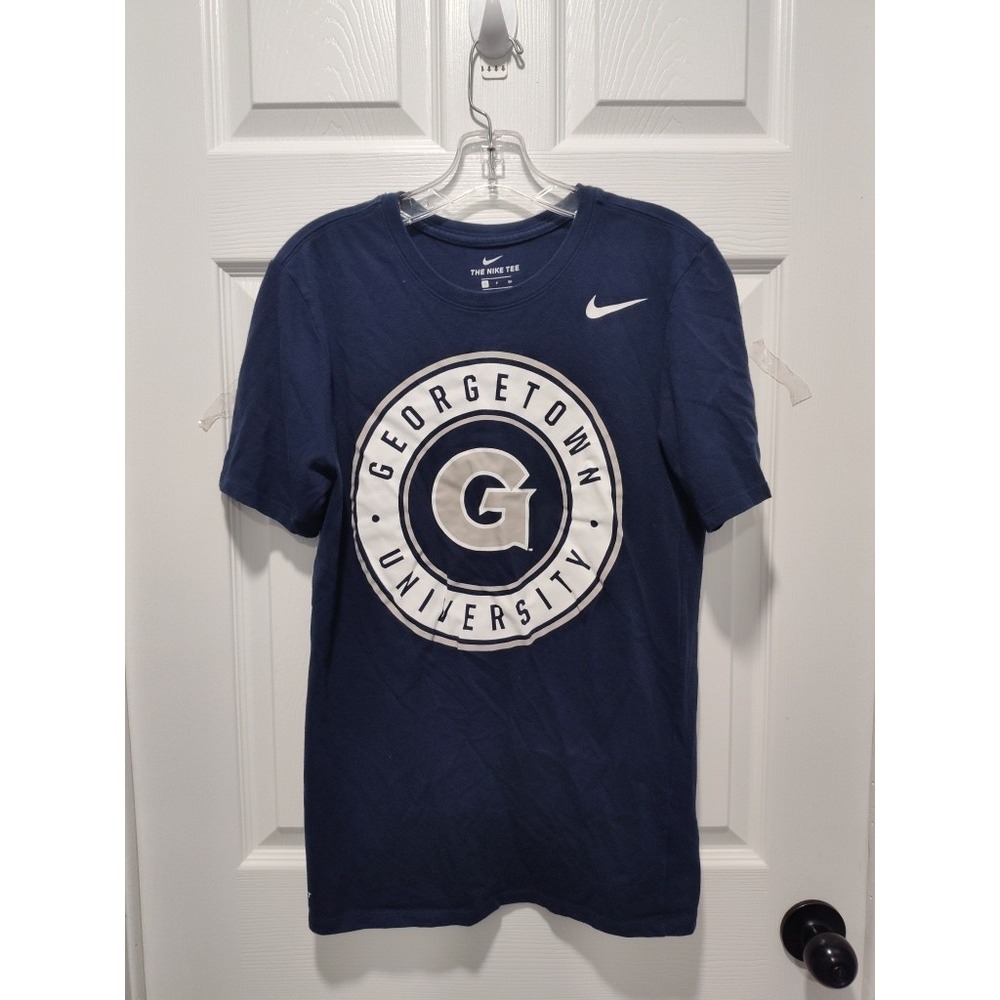 NIKE Georgetown University Size Small/Petite Navy Women CrewNeck Dri-Fit T-Shirt